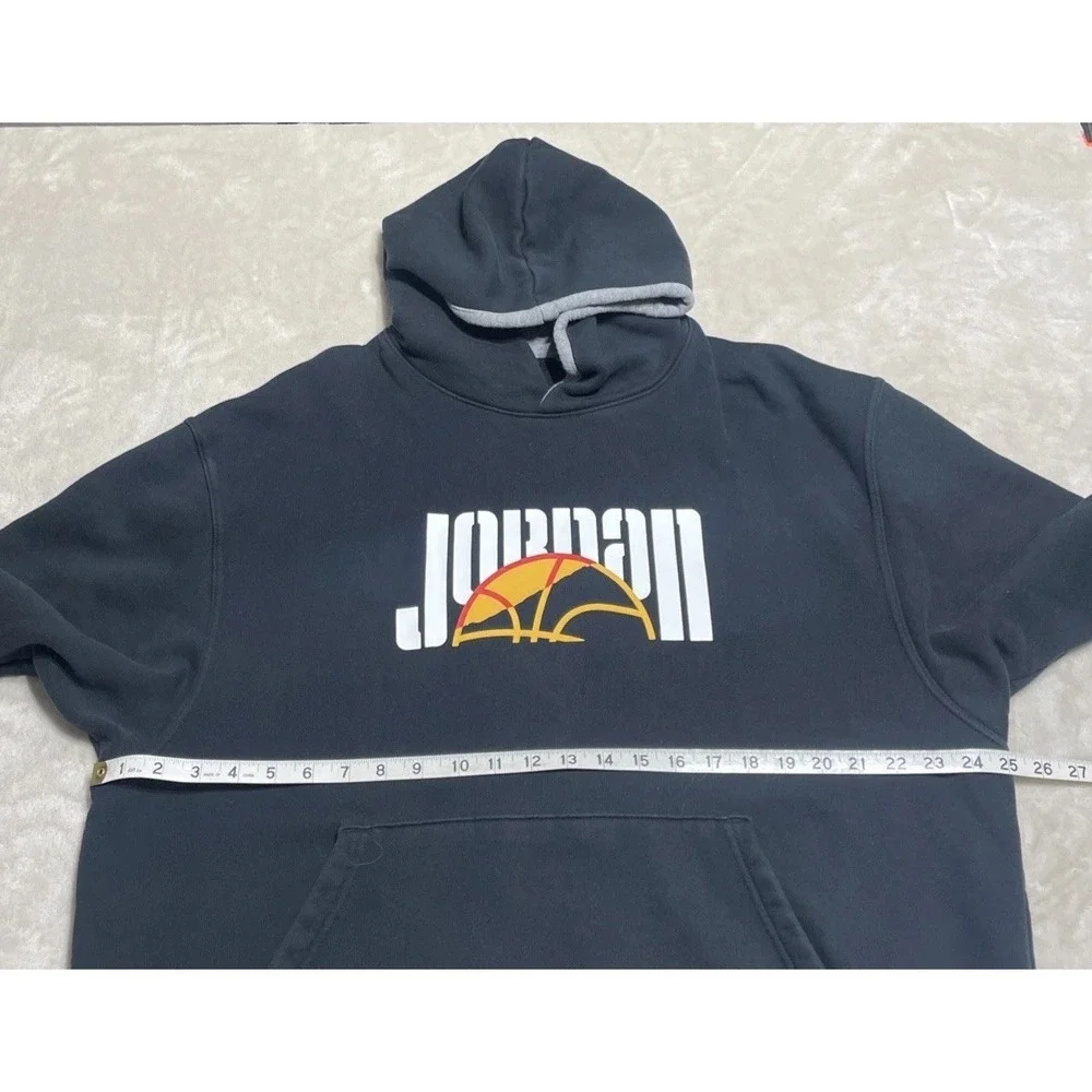 Nike Jordan Hoodie Mens Size XL Black Spell Out Graphic Pullover Sweatshirt